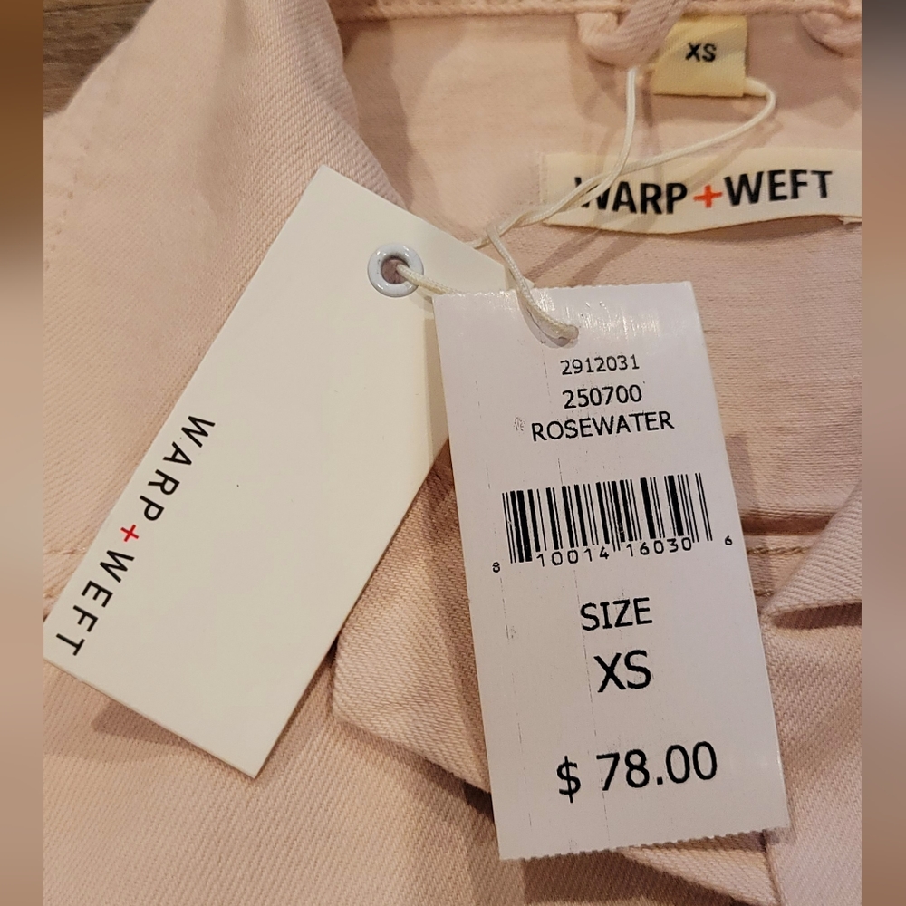 NWT Warp + Weft HKG Denim Jean Jacket - Baby Pink XS - Picture 5 of 6